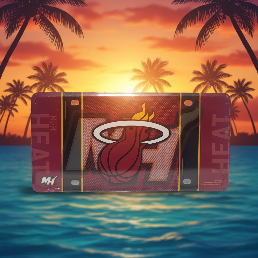 Miami Heat Metal License Plate