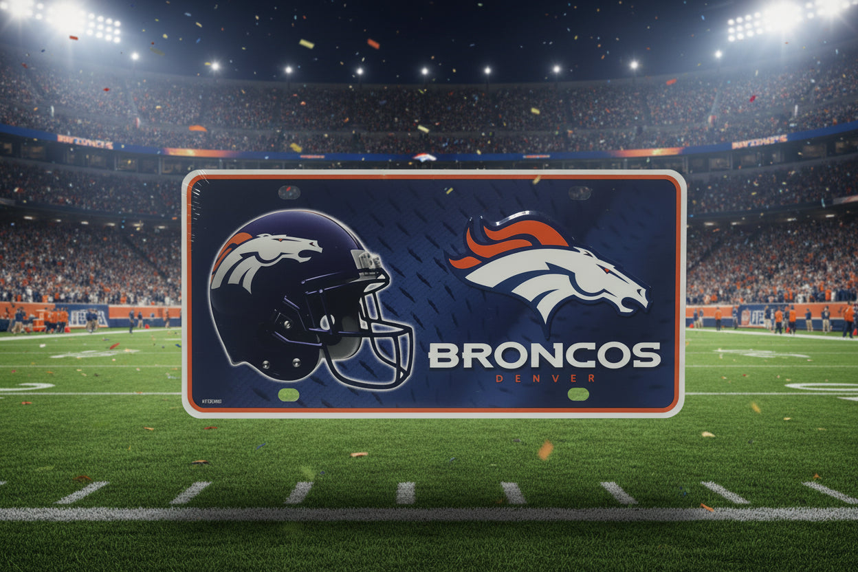 Denver Broncos Metal License