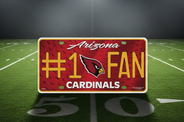 Arizona Cardinals Metal License Plate