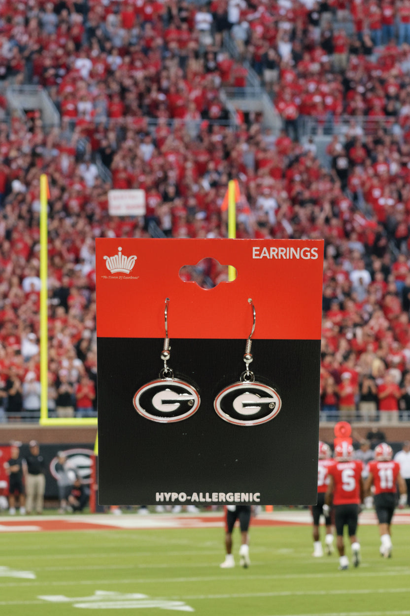 Georgia Bulldogs Logo NCAA Dangle Earrings