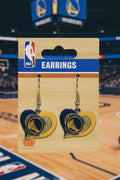 Golden State Warriors Silver Swirl Dangle Earrings