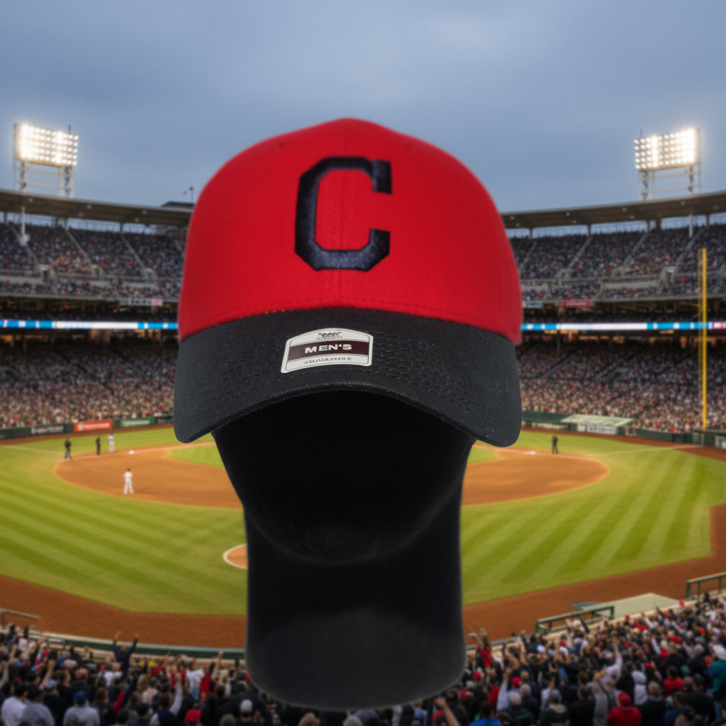 Cleveland Indians Red Mass Basic MVP Adjustable Hat